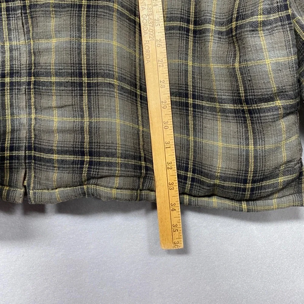 Wolverine Mens XXL Jacket Gray Plaid Fleece Lined Flannel Shacket Zip Up Warm